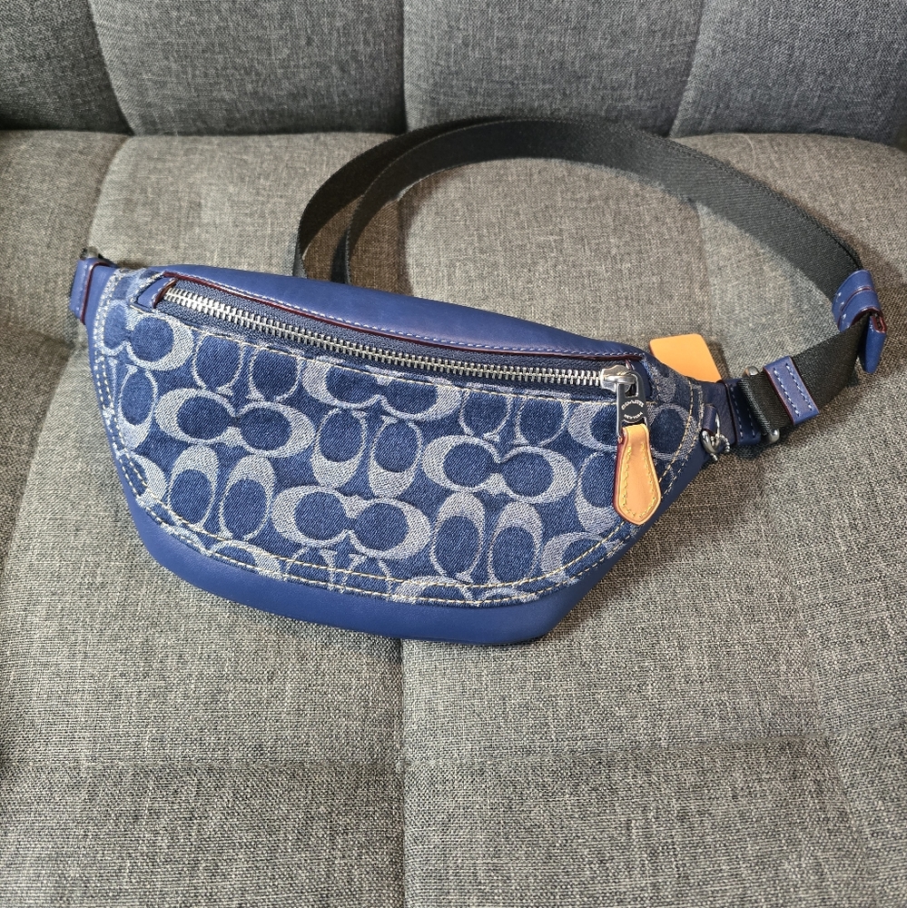 Warren Mini Belt Bag In Signature Denim